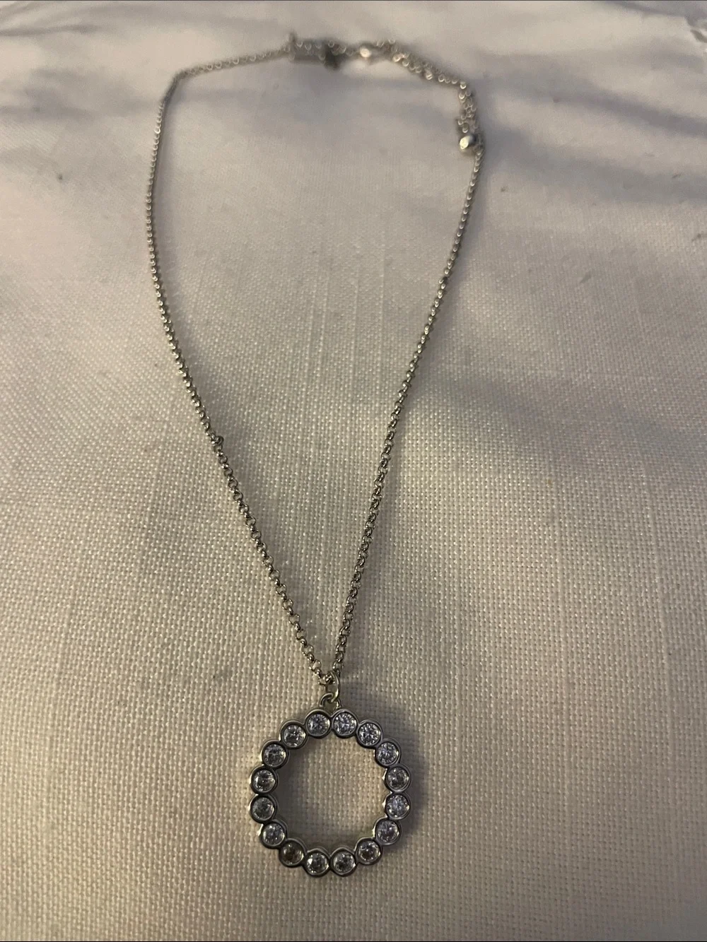 Kate Spade Silver Round Crystal Necklace NWOT